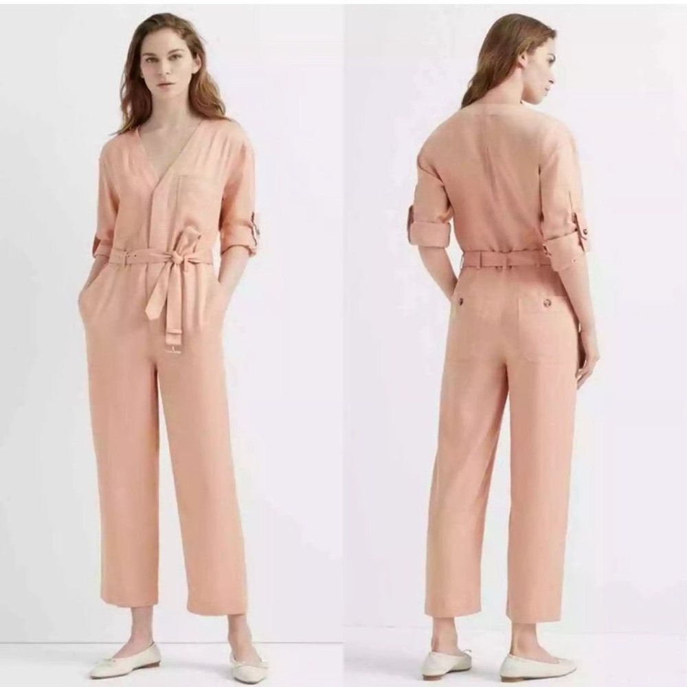 Club Monaco Peach Jumpsuit with Belt Sz0/2